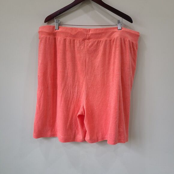 Comfort Code Cuddl Duds Womens Pajama Short Set Size 2X Coral Pink Terry Cloth - Picture 11 of 14
